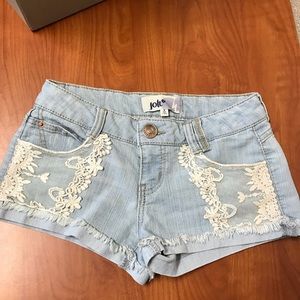 Lace detail jean shorts size 3
